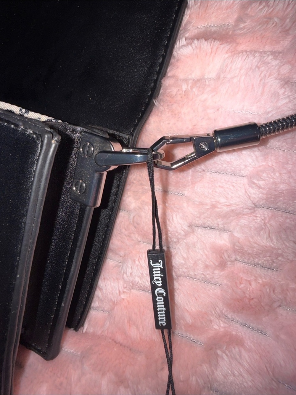 Juicy Couture - UK Edition - Kylie Flap Bag - BLACK - Rhinestone Accent Strings! - Picture 10 of 15